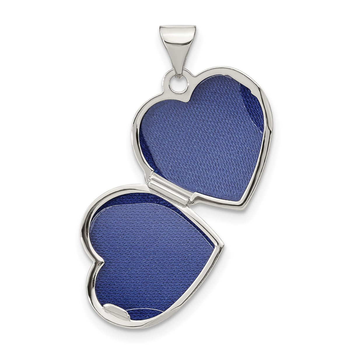 14k White Gold Heart Locket Pendant with Diamond Accent and Starburst Design