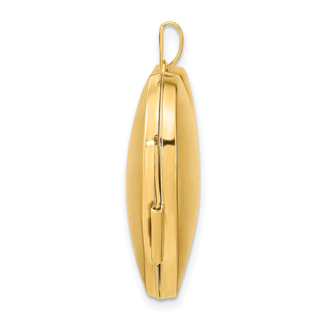 14k Multi-Tone Gold Heart Locket Pendant with Diamond, Rhodium Finish and Wave Detail