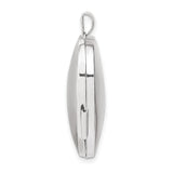 14k White Gold Heart Locket Pendant with Diamond Accents, Modern Curved Design for Women