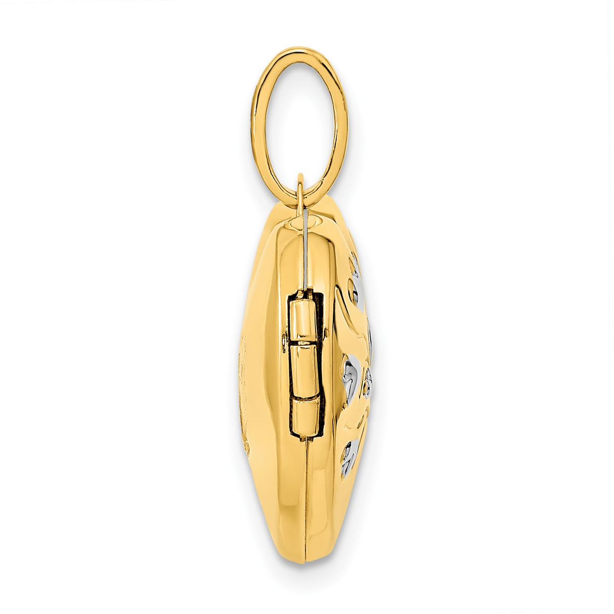 14k Multi-Tone Gold Heart Locket Pendant with Diamond Accent, Tree of Life Design for Women