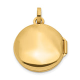 14k Yellow Gold Round Locket Pendant with Starburst Engraving, Brushed and Polished Finish