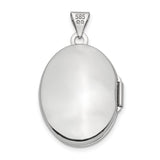 14k White Gold Locket Pendant with Diamond, Oval Starburst Design for Women