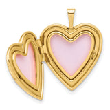 14k Yellow Gold Heart Locket Pendant with Diamond, Floral Engraving, Vintage-Inspired Design