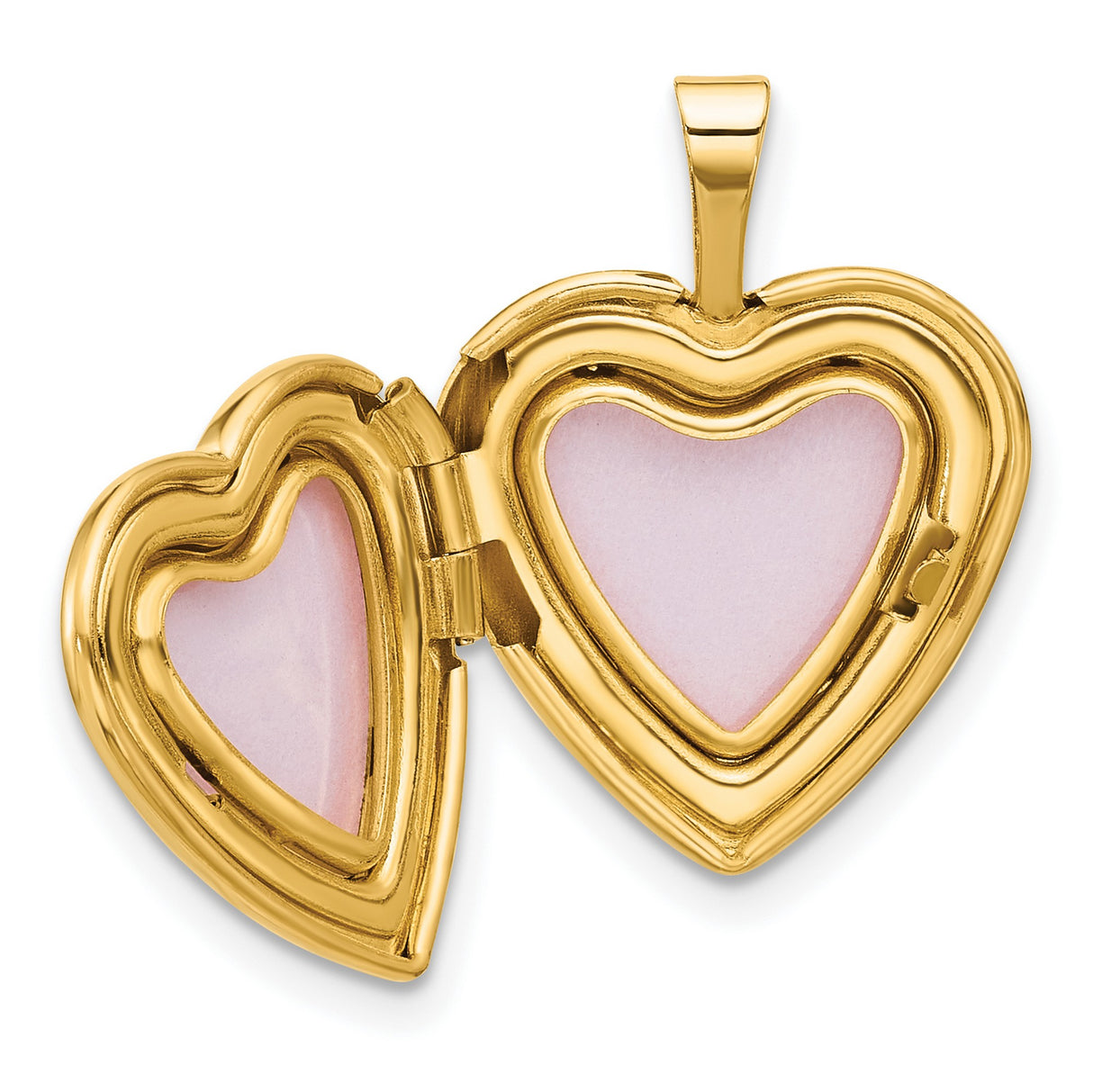 14k Yellow Gold Heart Locket Pendant with I Love You Engraving, Rose and Scroll Design