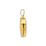 14k Yellow Gold Heart Locket Pendant with Floral Engraving and I Love You Message for Women