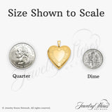 14k Yellow Gold Heart Locket Pendant with Heart and Vine Design for Women