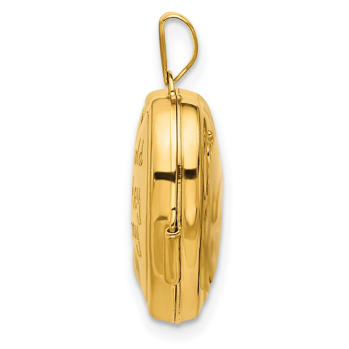 14k Yellow Gold and Rhodium Heart Locket Pendant with Key and Padlock Design for Women