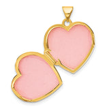 14k Yellow Gold and Rhodium Heart Locket Pendant with Key and Padlock Design for Women