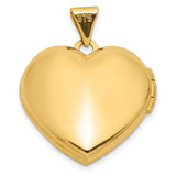 14k Yellow Gold Heart Shaped Mom Locket Pendant with Agate, Polished Finish, Sentimental Jewelry
