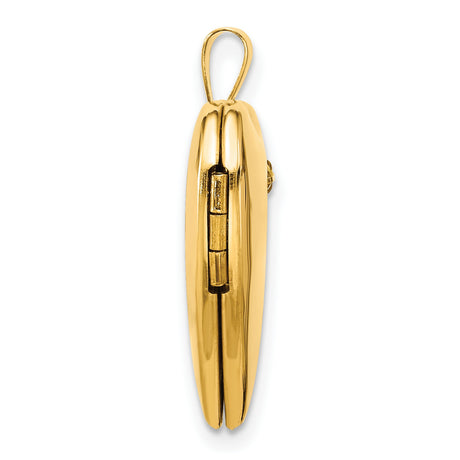 14k Yellow Gold Heart Locket Pendant with Diamond Accent, Forever in My Heart Engraving