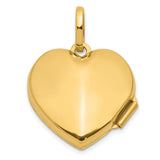 14k Multi-Tone Gold Heart Locket Pendant with Diamond and Starburst Engraving