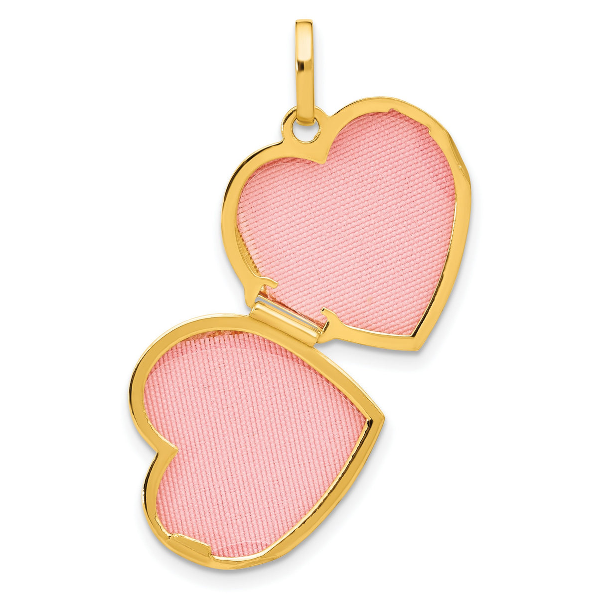 14k Multi-Tone Gold Heart Locket Pendant with Diamond and Starburst Engraving