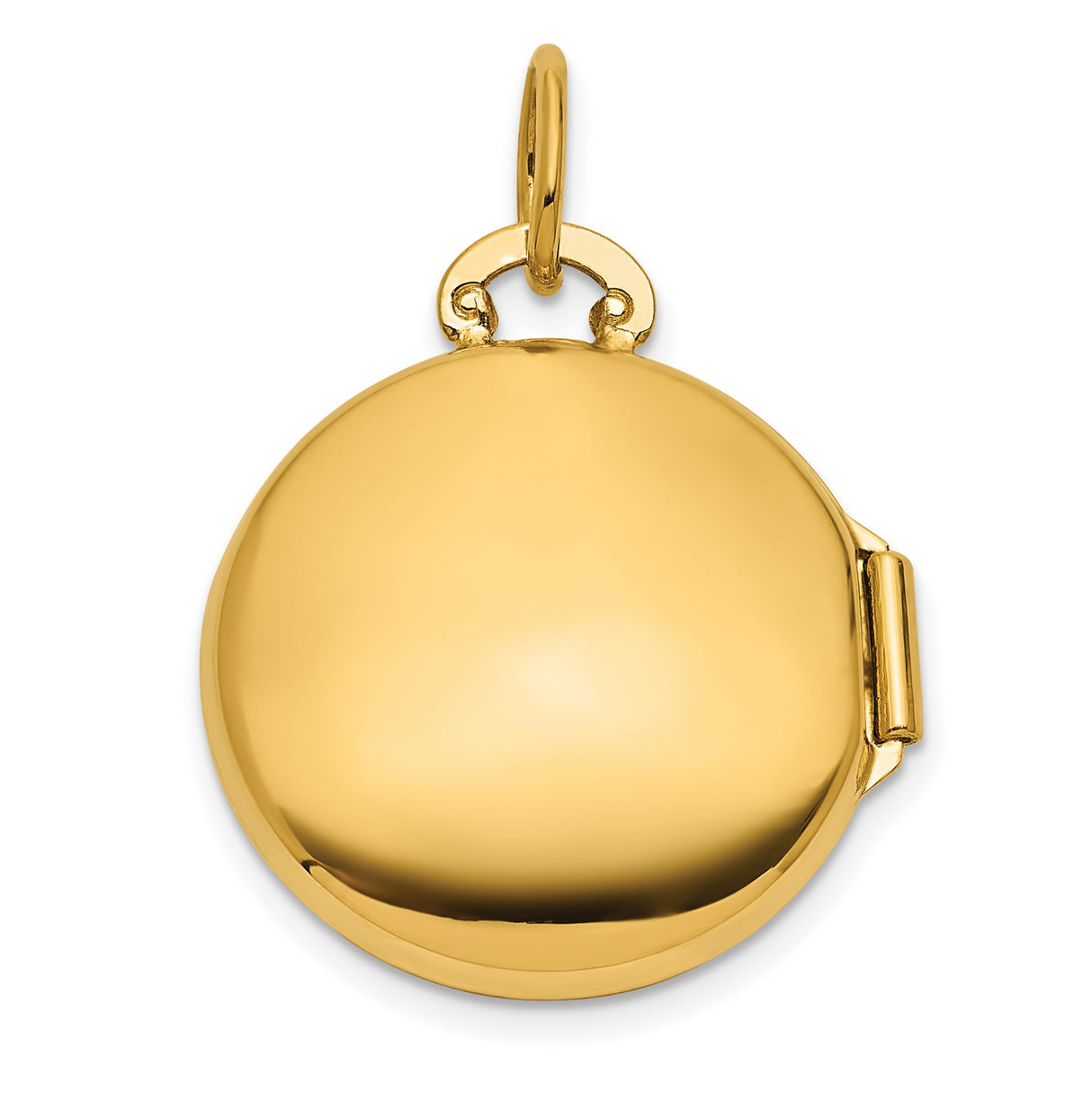 14k Multi-Tone Gold Round Locket Pendant with Diamond Star Accent, Polished Memory Keepsake for Women