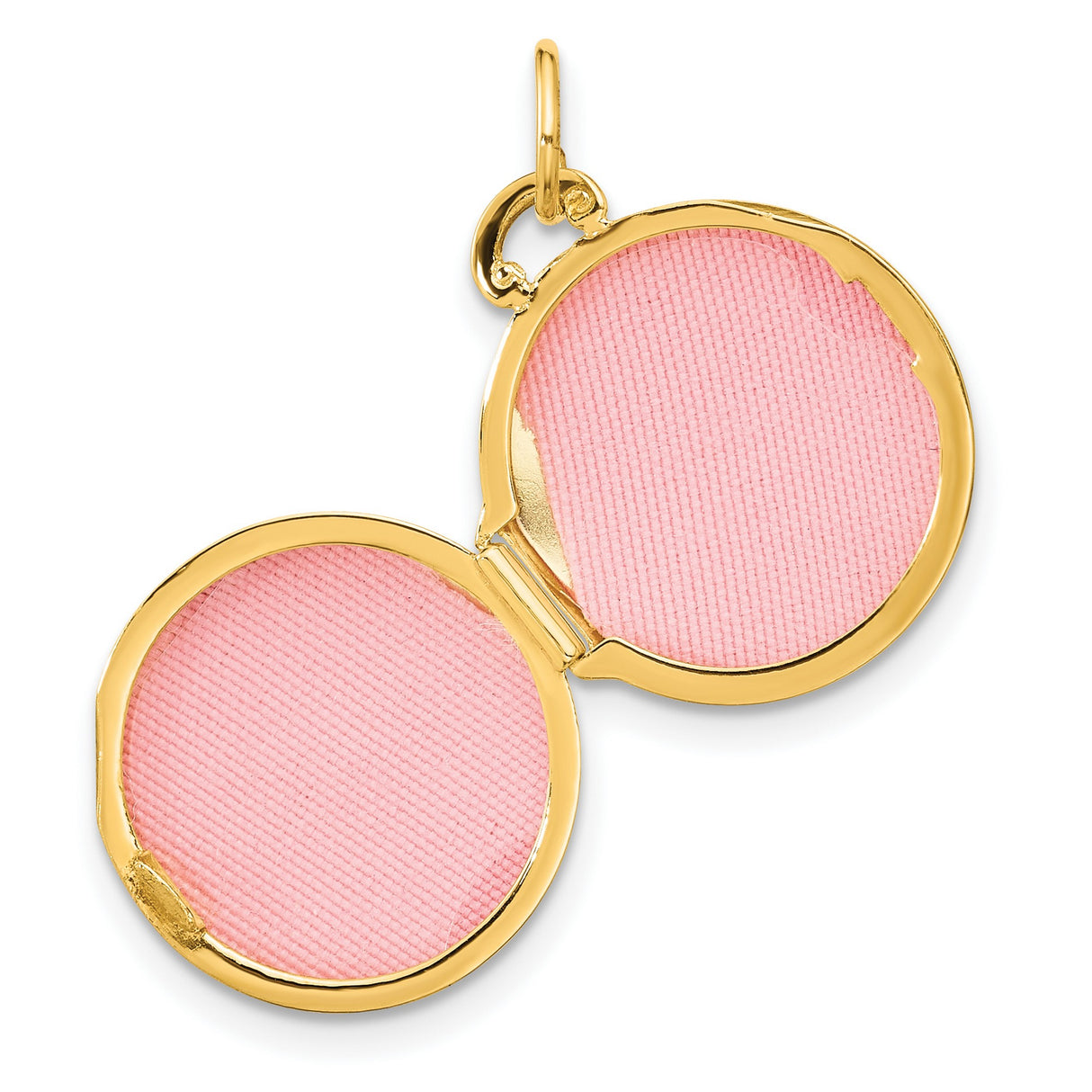14k Multi-Tone Gold Round Locket Pendant with Diamond Star Accent, Polished Memory Keepsake for Women