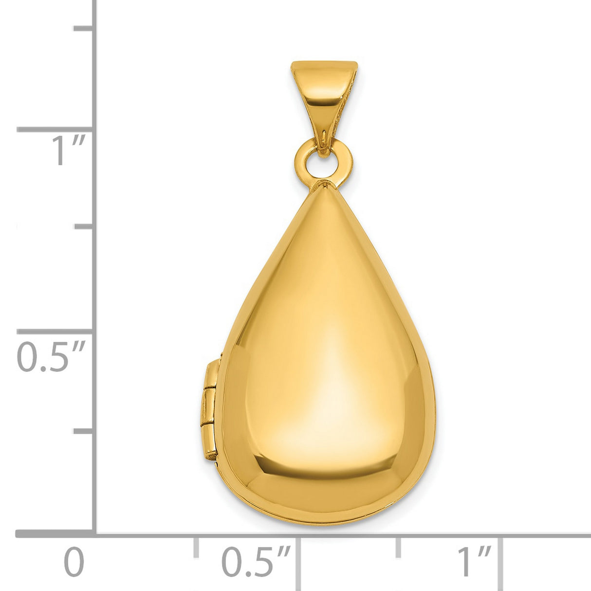 14k Yellow Gold Teardrop Locket Pendant, Polished Memorial Jewelry Keepsake for Women
