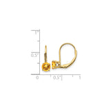 14K Yellow Gold Leverback Earrings With Round Citrine Drops