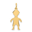 .018 Depth Engravable Boy Charm Pendant in Real 14k Yellow Gold