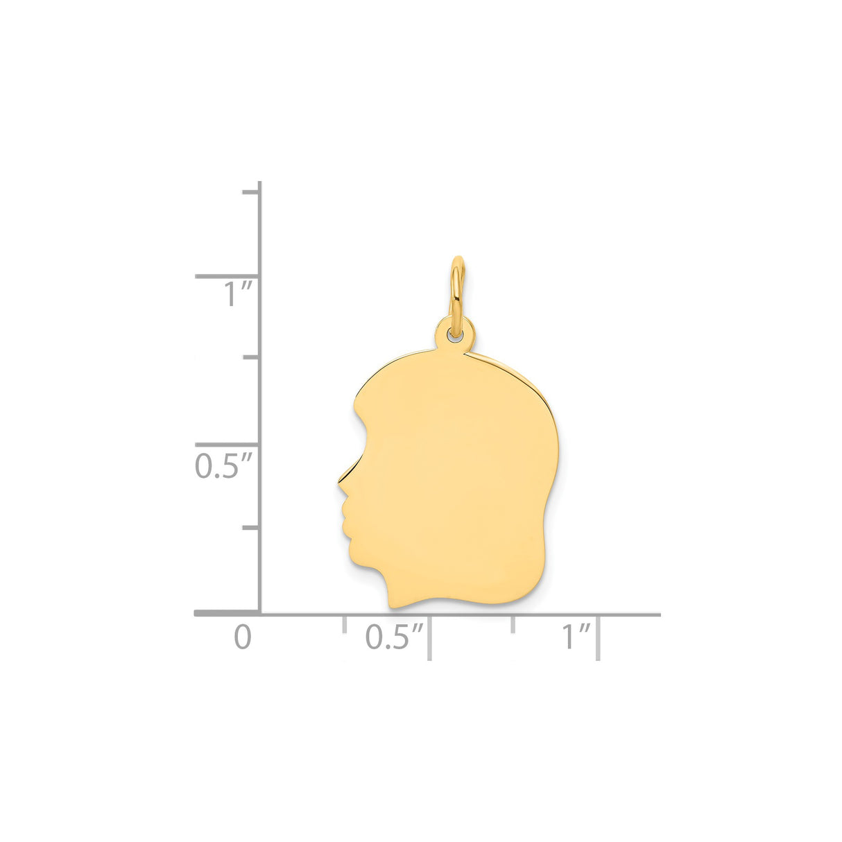 14k Yellow Gold Boy Silhouette Charm Pendant, Engravable Minimalist Keepsake for Women