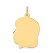 14k Yellow Gold Boy Silhouette Charm Pendant, Engravable Minimalist Keepsake for Women
