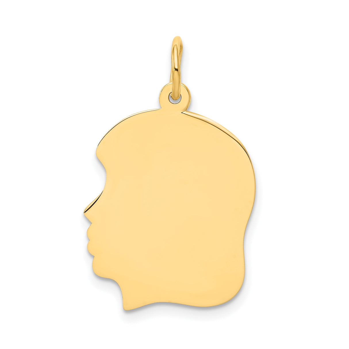 14k Yellow Gold Silhouette Pendant, Classic Profile Charm, Motherhood Keepsake Jewelry