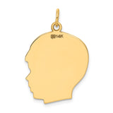 14k Yellow Gold Silhouette Pendant, Custom Family Profile Charm, Engravable Heirloom Keepsake