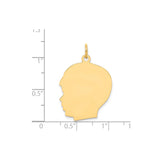 14k Yellow Gold Silhouette Pendant, Custom Side Profile Memorial Keepsake Charm for Women