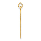 14k Yellow Gold Heart Pendant, Polished Engravable Disc Charm for Women