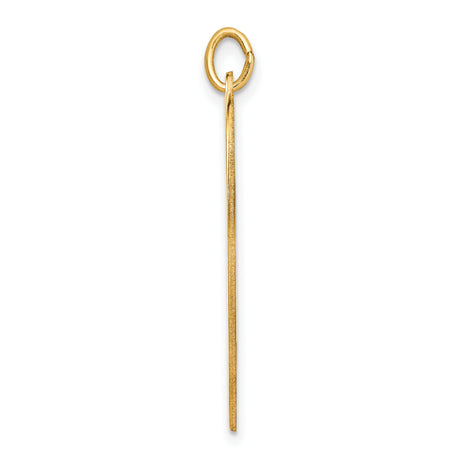 14k Yellow Gold Heart Pendant, Polished Engravable Disc Charm for Women