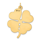 14k Yellow Gold Four Leaf Clover Pendant with Cutout Accents, Celtic Lucky Charm for Women