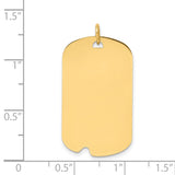 Plain .035 Gauge Engravable Dog Tag with Notch Disc Charm Pendant in Real 14k Yellow Gold