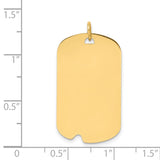 14k Yellow Gold Dog Tag Pendant, Polished Military Style Blank Charm for Men or Unisex