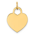 14k Yellow Gold Heart Lock Pendant, Solid Padlock Charm with Polished Finish, Minimalist Design