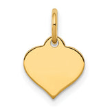 14k Yellow Gold Heart Pendant, Polished Charm, Minimalist Design for Women