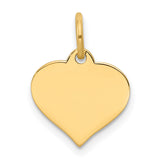 14k Yellow Gold Heart Pendant with Polished Finish, Romantic Charm for Women