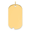 14k Yellow Gold Dog Tag Pendant, Polished Blank Military Style Charm for Men or Unisex