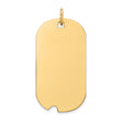 14k Yellow Gold Dog Tag Pendant, Plain Polished Military Style Charm for Men or Unisex Wear