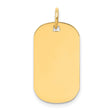 14k Yellow Gold Dog Tag Pendant, Blank Military Style Identity Charm for Men or Unisex Wear