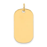 Plain .018 Gauge Engravable Dog Tag Disc Charm Pendant in Real 14k Yellow Gold