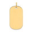 14k Yellow Gold Dog Tag Pendant, Polished Plain Surface, Military Style, Unisex