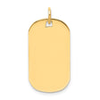 14k Yellow Gold Dog Tag Pendant, Polished Plain Charm for Engraving, Unisex Military Style
