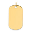 14k Yellow Gold Dog Tag Pendant, Polished Military Style Identity Charm, Engravable Unisex Jewelry