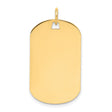 14k Yellow Gold Dog Tag Pendant, Smooth Polished Military Style, Engraving Ready