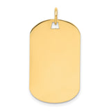 14k Yellow Gold Dog Tag Pendant, High Polish Military Style Blank Disc for Men or Unisex