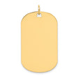 14k Yellow Gold Dog Tag Pendant, Plain Engravable Military Style, Unisex Rectangle Identity Symbol