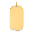 14k Yellow Gold Dog Tag Pendant, Polished Engravable Military Style ID Tag, Unisex Design