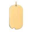 14k Yellow Gold Dog Tag Pendant, Smooth Polished Military Style Charm for Men or Unisex Wear
