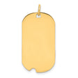 14k Yellow Gold Dog Tag Pendant, High Polish Military ID Tag, Blank Engravable Identity Pendant