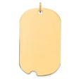 14k Yellow Gold Dog Tag Pendant, Smooth Engravable Military Style Charm for Men or Unisex