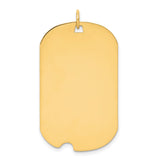 14k Yellow Gold Dog Tag Pendant, Military Style with High Polish Finish, Unisex Jewelry