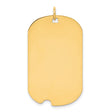 14k Yellow Gold Dog Tag Pendant, Polished Military Style Notched Blank for Men or Unisex